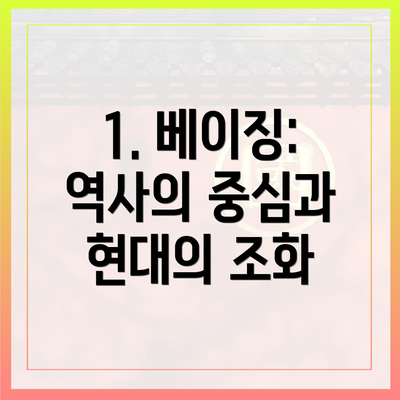 1. 베이징: 역사의 중심과 현대의 조화