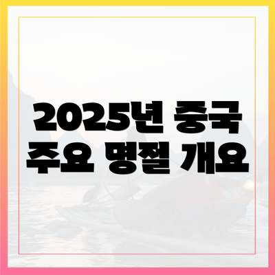 2025년 중국 주요 명절 개요