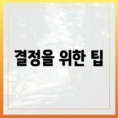 결정을 위한 팁