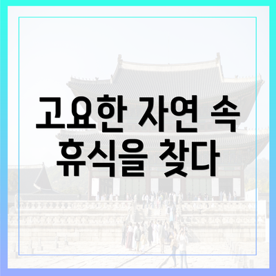 고요한 자연 속 휴식을 찾다