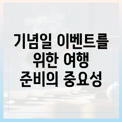기념일 이벤트를 위한 여행 준비의 중요성