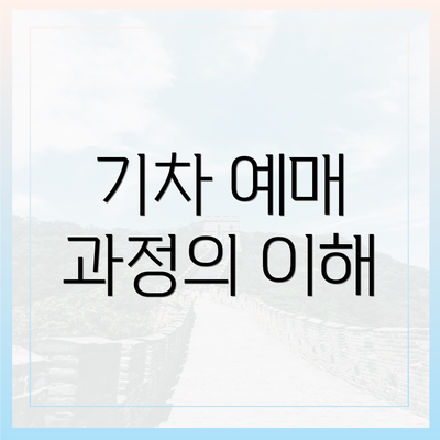 기차 예매 과정의 이해