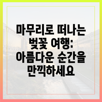 마무리로 떠나는 벚꽃 여행: 아름다운 순간을 만끽하세요