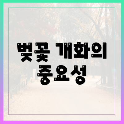 벚꽃 개화의 중요성