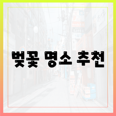 벚꽃 명소 추천