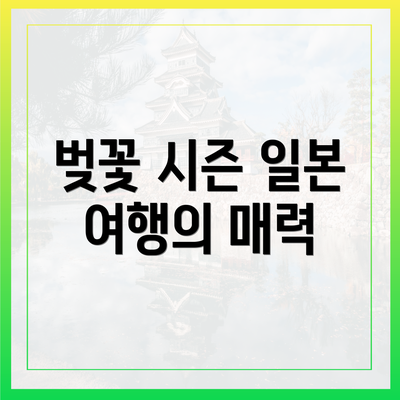 벚꽃 시즌 일본 여행의 매력