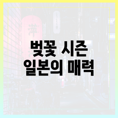 벚꽃 시즌 일본의 매력