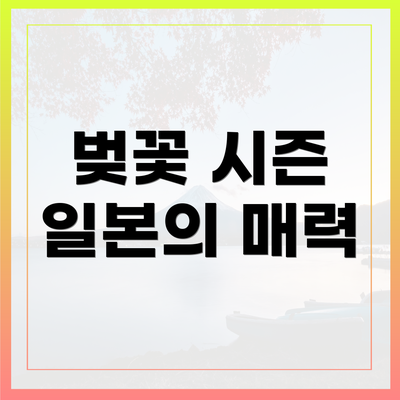 벚꽃 시즌 일본의 매력