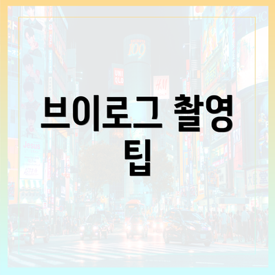 브이로그 촬영 팁