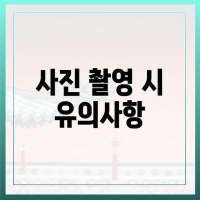 사진 촬영 시 유의사항