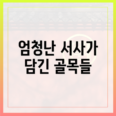 엄청난 서사가 담긴 골목들