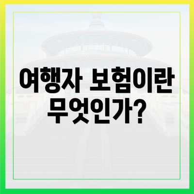 여행자 보험이란 무엇인가?