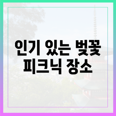 인기 있는 벚꽃 피크닉 장소