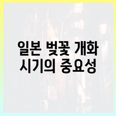 일본 벚꽃 개화 시기의 중요성