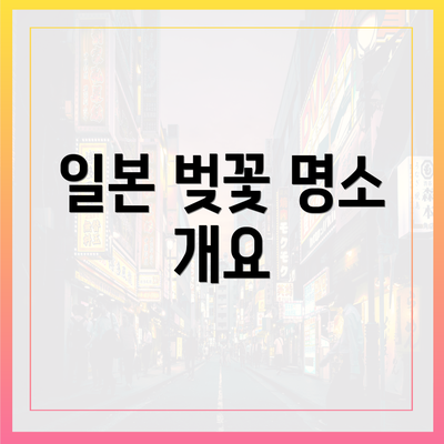 일본 벚꽃 명소 개요