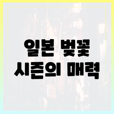 일본 벚꽃 시즌의 매력