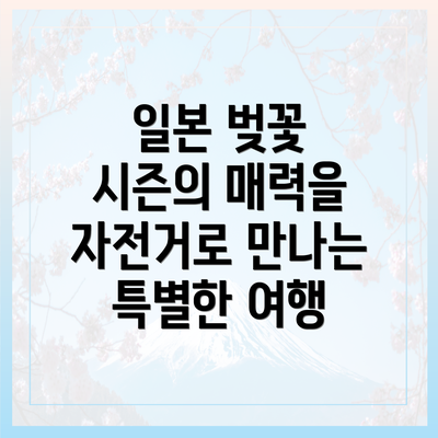 일본 벚꽃 시즌의 매력을 자전거로 만나는 특별한 여행