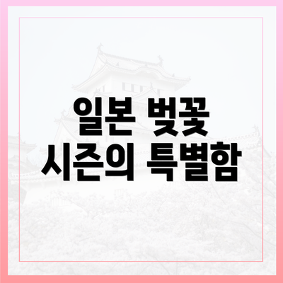 일본 벚꽃 시즌의 특별함
