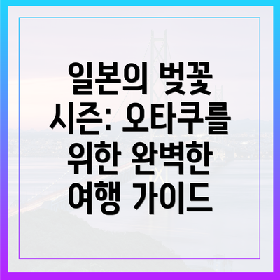 일본의 벚꽃 시즌: 오타쿠를 위한 완벽한 여행 가이드