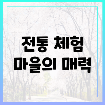 전통 체험 마을의 매력