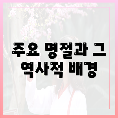 주요 명절과 그 역사적 배경