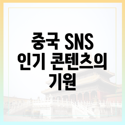 중국 SNS 인기 콘텐츠의 기원