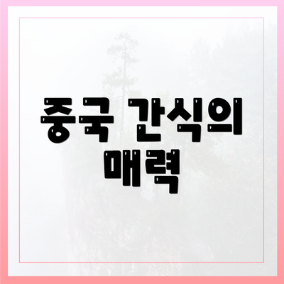 중국 간식의 매력