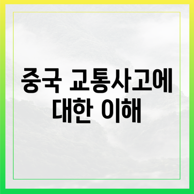 중국 교통사고에 대한 이해