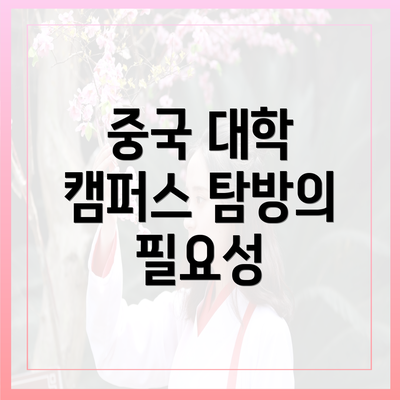 중국 대학 캠퍼스 탐방의 필요성