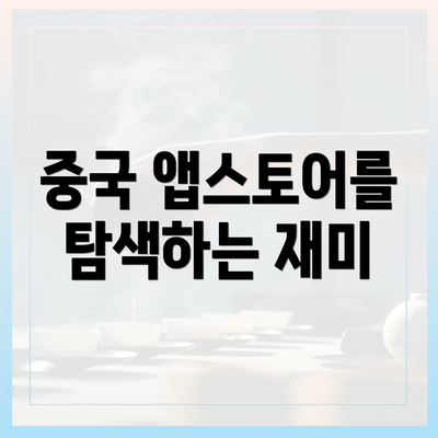 중국 앱스토어를 탐색하는 재미