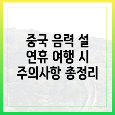 중국 음력 설 연휴 여행 시 주의사항 총정리