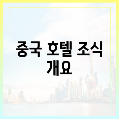 중국 호텔 조식 개요