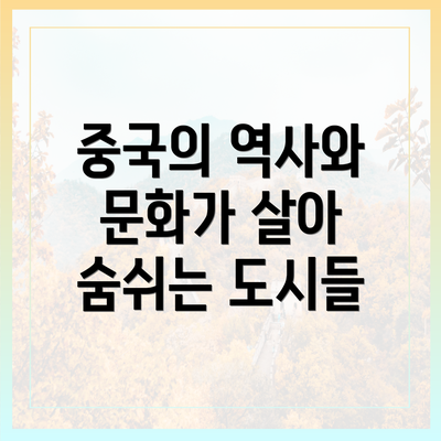 중국의 역사와 문화가 살아 숨쉬는 도시들