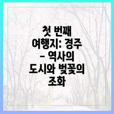 첫 번째 여행지: 경주 - 역사의 도시와 벚꽃의 조화