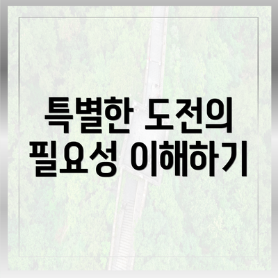 특별한 도전의 필요성 이해하기