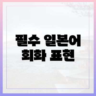 필수 일본어 회화 표현
