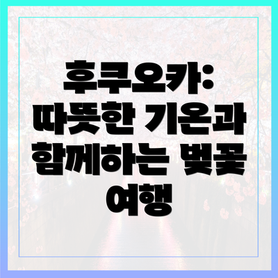 후쿠오카: 따뜻한 기온과 함께하는 벚꽃 여행