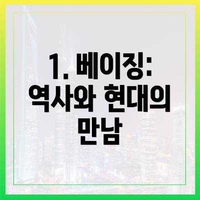 1. 베이징: 역사와 현대의 만남