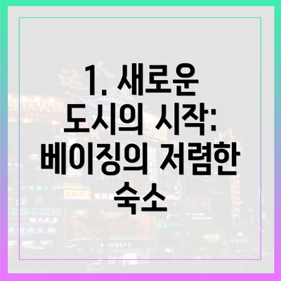 1. 새로운 도시의 시작: 베이징의 저렴한 숙소