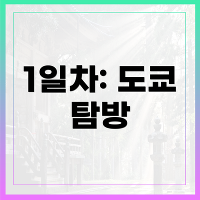 1일차: 도쿄 탐방