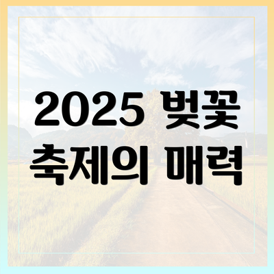 2025 벚꽃 축제의 매력