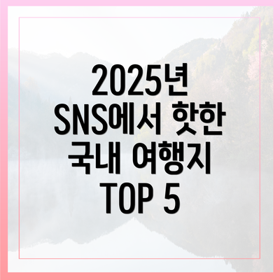 2025년 SNS에서 핫한 국내 여행지 TOP 5