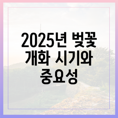 2025년 벚꽃 개화 시기와 중요성
