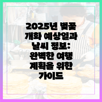 2025년 벚꽃 개화 예상일과 날씨 정보: 완벽한 여행 계획을 위한 가이드