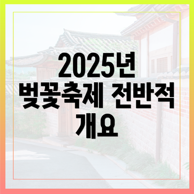 2025년 벚꽃축제 전반적 개요