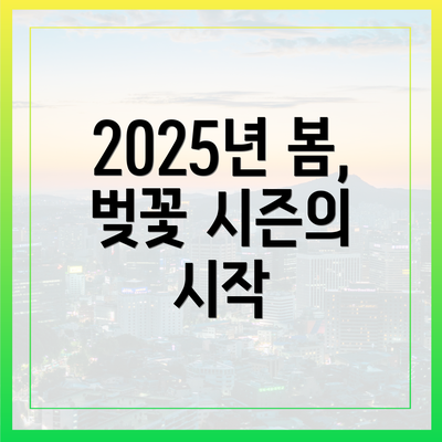 2025년 봄, 벚꽃 시즌의 시작