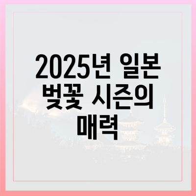 2025년 일본 벚꽃 시즌의 매력