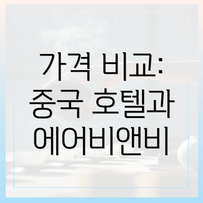 가격 비교: 중국 호텔과 에어비앤비