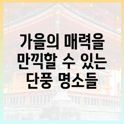 가을의 매력을 만끽할 수 있는 단풍 명소들