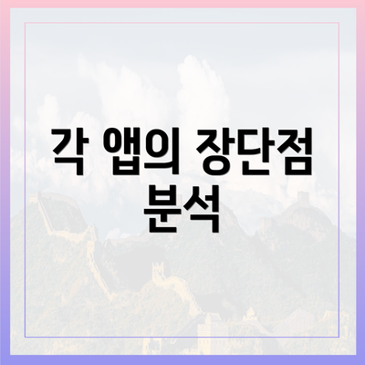 각 앱의 장단점 분석